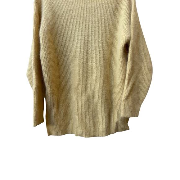 Rafaella V-Neck Rabbit Hair Wool Blend Sweater SZ M /Yellow Soft LUXURY Fuzzy - Picture 7 of 7